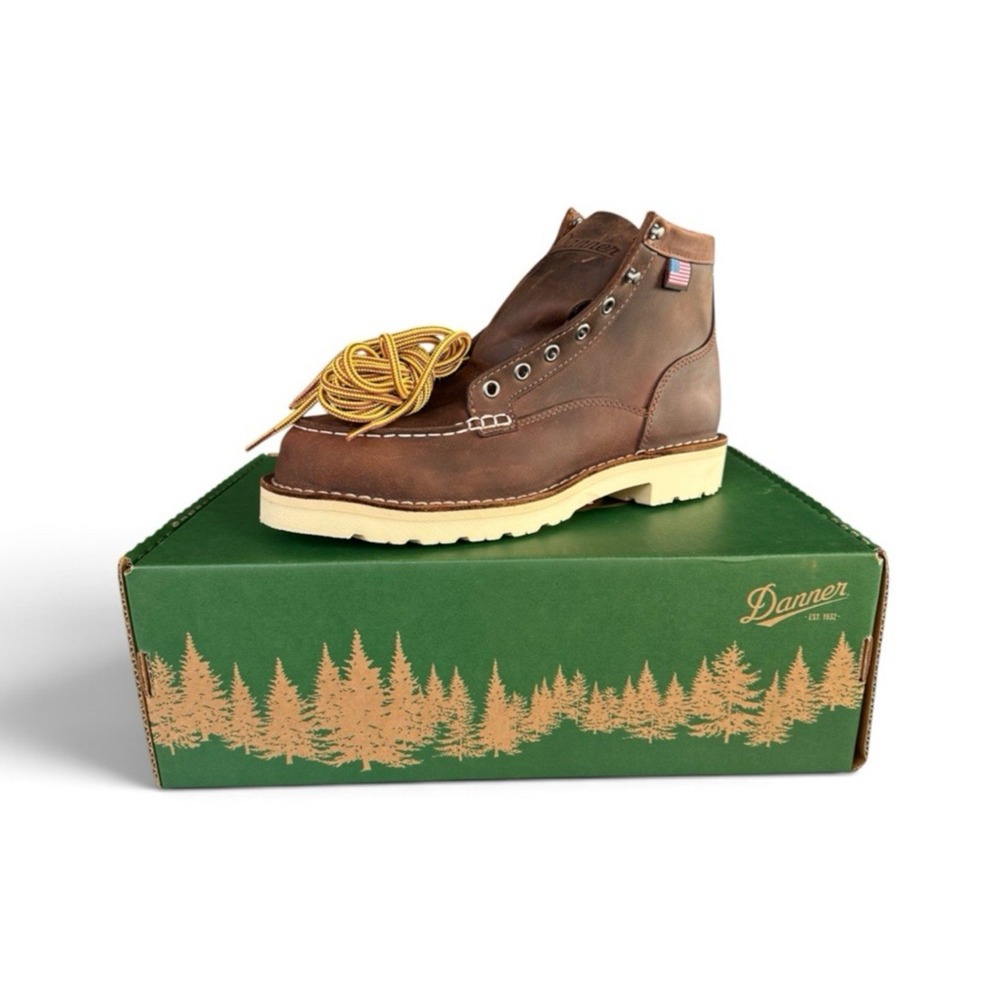 Danner Bull Run Moc Toe 6" Brown Steel Toe Work Boots 15564 Men's Size 8.5